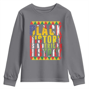 Black History is American History Youth Sweatshirt Patriotic African Pride TS02 Charcoal Print Your Wear