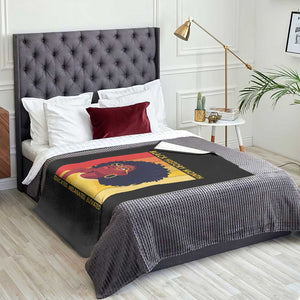 Black History Month Afro Woman Throw Blanket Educated Melanated Elevated African American Empowerment TS02 Print Your Wear