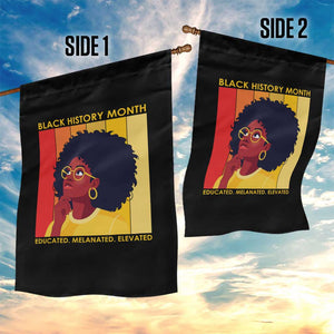 Black History Month Afro Woman Garden Flag Educated Melanated Elevated African American Empowerment TS02 Print Your Wear