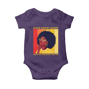Black History Month Afro Woman Baby Onesie Educated Melanated Elevated African American Empowerment TS02 Purple Print Your Wear