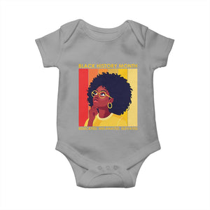 Black History Month Afro Woman Baby Onesie Educated Melanated Elevated African American Empowerment TS02 Sport Gray Print Your Wear