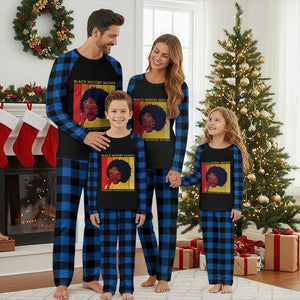 Black History Month Afro Woman Plaid Pajama Set Educated Melanated Elevated African American Empowerment TS02 Blue Plaid Print Your Wear
