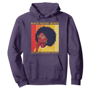 Black History Month Afro Woman Hoodie Educated Melanated Elevated African American Empowerment TS02 Purple Print Your Wear