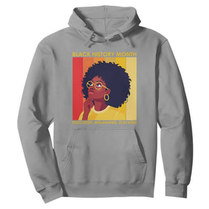 Black History Month Afro Woman Hoodie Educated Melanated Elevated African American Empowerment TS02 Sport Gray Print Your Wear