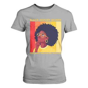 Black History Month Afro Woman T Shirt For Women Educated Melanated Elevated African American Empowerment TS02 Sport Gray Print Your Wear