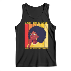 Black History Month Afro Woman Tank Top Educated Melanated Elevated African American Empowerment TS02 Black Print Your Wear