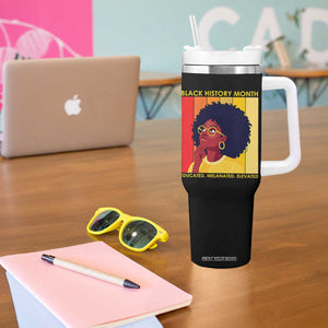 Black History Month Afro Woman Tumbler With Handle Educated Melanated Elevated African American Empowerment TS02 Print Your Wear