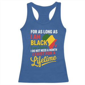 I Am Black History I Exist for a Lifetime Racerback Tank Top Black Pride African American Empowerment TS02 Royal Blue Print Your Wear
