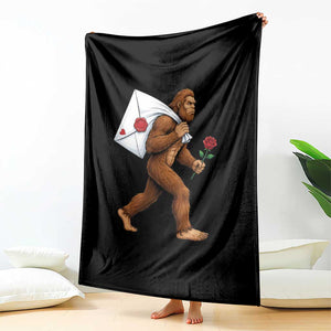 Funny Valentine Bigfoot with Heart Sack Bag Throw Blanket Romantic Sasquatch Love Letter Valentines Day TS02 Print Your Wear