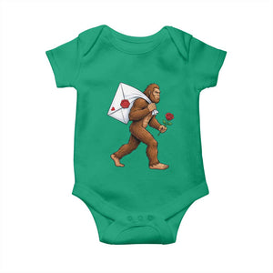 Funny Valentine Bigfoot with Heart Sack Bag Baby Onesie Romantic Sasquatch Love Letter Valentines Day TS02 Irish Green Print Your Wear