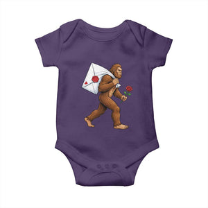 Funny Valentine Bigfoot with Heart Sack Bag Baby Onesie Romantic Sasquatch Love Letter Valentines Day TS02 Purple Print Your Wear