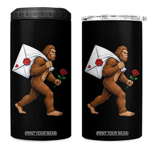 Funny Valentine Bigfoot with Heart Sack Bag 4 in 1 Can Cooler Tumbler Romantic Sasquatch Love Letter Valentines Day TS02 One Size: 16 oz Black Print Your Wear