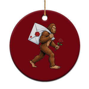 Funny Valentine Bigfoot with Heart Sack Bag Ceramic Ornament Romantic Sasquatch Love Letter Valentines Day TS02 1pc Red Print Your Wear