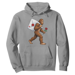 Funny Valentine Bigfoot with Heart Sack Bag Hoodie Romantic Sasquatch Love Letter Valentines Day TS02 Sport Gray Print Your Wear