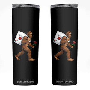 Funny Valentine Bigfoot with Heart Sack Bag Skinny Tumbler Romantic Sasquatch Love Letter Valentines Day TS02 Black Print Your Wear