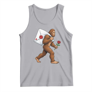 Funny Valentine Bigfoot with Heart Sack Bag Tank Top Romantic Sasquatch Love Letter Valentines Day TS02 Athletic Heather Print Your Wear