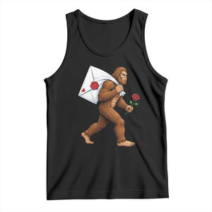 Funny Valentine Bigfoot with Heart Sack Bag Tank Top Romantic Sasquatch Love Letter Valentines Day TS02 Black Print Your Wear