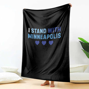 I Stand With Minneapolis Throw Blanket Blue Heart Solidarity Support Minnesota Strong TS02 Print Your Wear