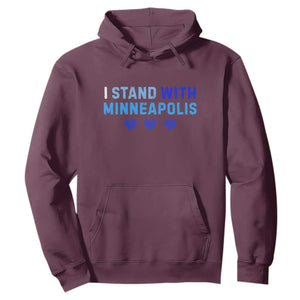 I Stand With Minneapolis Hoodie Blue Heart Solidarity Support Minnesota Strong TS02 Maroon Print Your Wear