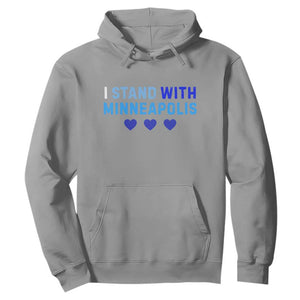 I Stand With Minneapolis Hoodie Blue Heart Solidarity Support Minnesota Strong TS02 Sport Gray Print Your Wear