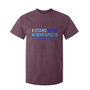 I Stand With Minneapolis T Shirt For Kid Blue Heart Solidarity Support Minnesota Strong TS02 Maroon Print Your Wear