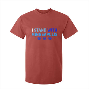 I Stand With Minneapolis T Shirt For Kid Blue Heart Solidarity Support Minnesota Strong TS02 Red Print Your Wear