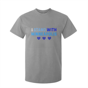 I Stand With Minneapolis T Shirt For Kid Blue Heart Solidarity Support Minnesota Strong TS02 Sport Gray Print Your Wear