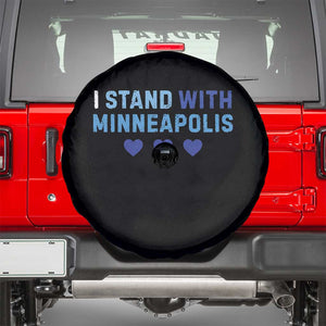 I Stand With Minneapolis Spare Tire Cover Blue Heart Solidarity Support Minnesota Strong TS02 Black Print Your Wear