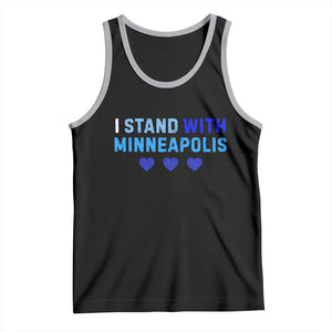 I Stand With Minneapolis Tank Top Blue Heart Solidarity Support Minnesota Strong TS02 Black Athletic Heather Print Your Wear