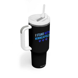 I Stand With Minneapolis Tumbler With Handle Blue Heart Solidarity Support Minnesota Strong TS02 Print Your Wear