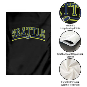 Vintage Seattle Pride Retro Varsity Athletic Style Graphic Garden Flag Game Day Sports Fan