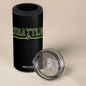 Vintage Seattle Pride Retro Varsity Athletic Style Graphic 4 in 1 Can Cooler Tumbler Game Day Sports Fan