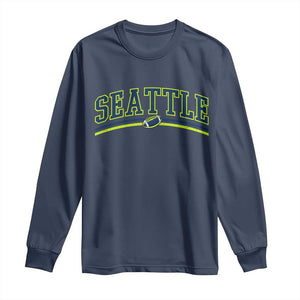 Vintage Seattle Pride Retro Varsity Athletic Style Graphic Long Sleeve Shirt Game Day Sports Fan