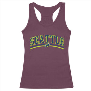 Vintage Seattle Pride Retro Varsity Athletic Style Graphic Racerback Tank Top Game Day Sports Fan