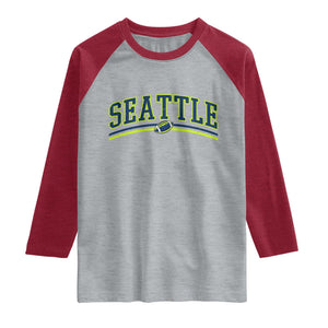 Vintage Seattle Pride Retro Varsity Athletic Style Graphic Raglan Shirt Game Day Sports Fan