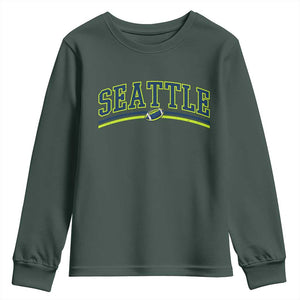 Vintage Seattle Pride Retro Varsity Athletic Style Graphic Youth Sweatshirt Game Day Sports Fan