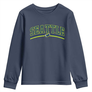 Vintage Seattle Pride Retro Varsity Athletic Style Graphic Youth Sweatshirt Game Day Sports Fan