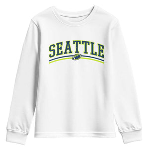 Vintage Seattle Pride Retro Varsity Athletic Style Graphic Youth Sweatshirt Game Day Sports Fan