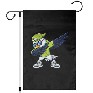 Cool Dabbing Hawk Sports Graphic Garden Flag Neon Green Game Day Fan