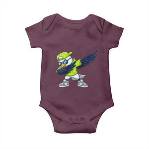 Cool Dabbing Hawk Sports Graphic Baby Onesie Neon Green Game Day Fan