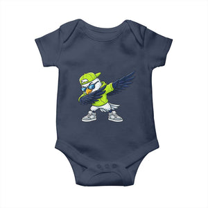 Cool Dabbing Hawk Sports Graphic Baby Onesie Neon Green Game Day Fan
