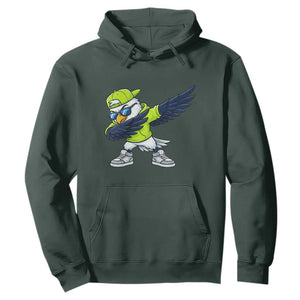 Cool Dabbing Hawk Sports Graphic Hoodie Neon Green Game Day Fan