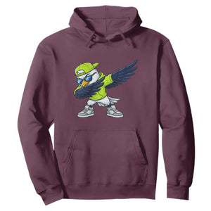 Cool Dabbing Hawk Sports Graphic Hoodie Neon Green Game Day Fan