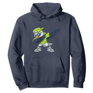Cool Dabbing Hawk Sports Graphic Hoodie Neon Green Game Day Fan