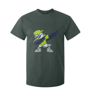 Cool Dabbing Hawk Sports Graphic T Shirt For Kid Neon Green Game Day Fan