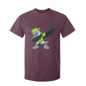 Cool Dabbing Hawk Sports Graphic T Shirt For Kid Neon Green Game Day Fan