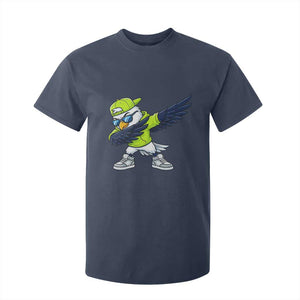 Cool Dabbing Hawk Sports Graphic T Shirt For Kid Neon Green Game Day Fan