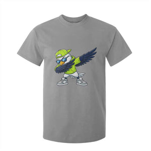 Cool Dabbing Hawk Sports Graphic T Shirt For Kid Neon Green Game Day Fan