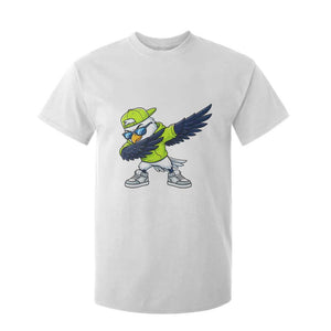 Cool Dabbing Hawk Sports Graphic T Shirt For Kid Neon Green Game Day Fan