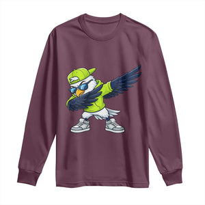 Cool Dabbing Hawk Sports Graphic Long Sleeve Shirt Neon Green Game Day Fan